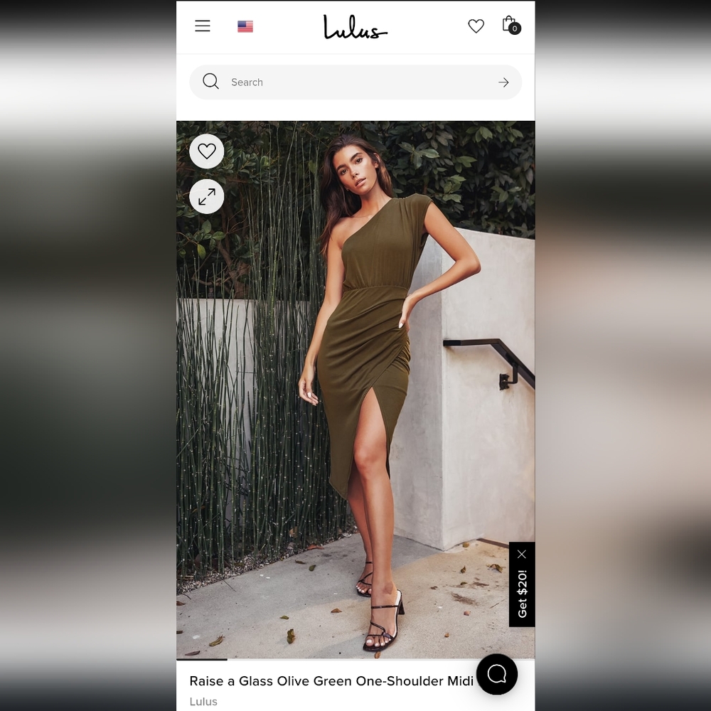 Raise A Glass Olive Green One-Shoulder Midi Dress, XS